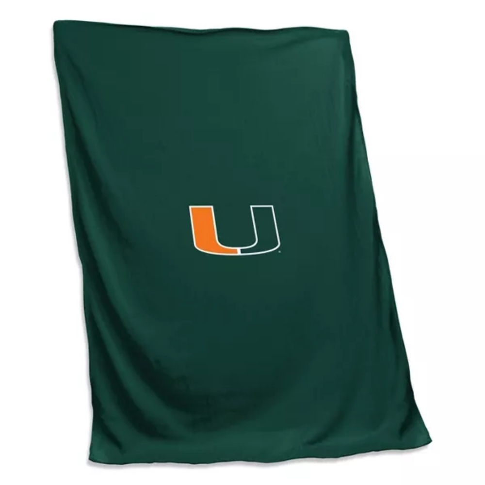 Miami Hurricane Collegiate Logo fleece throw